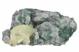 Green Fluorite and Yellow Calcite on Quartz - Fluorescent! #163555-3